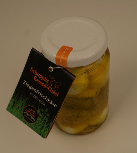 1 Ziegenfrischkäse in Olivenöl